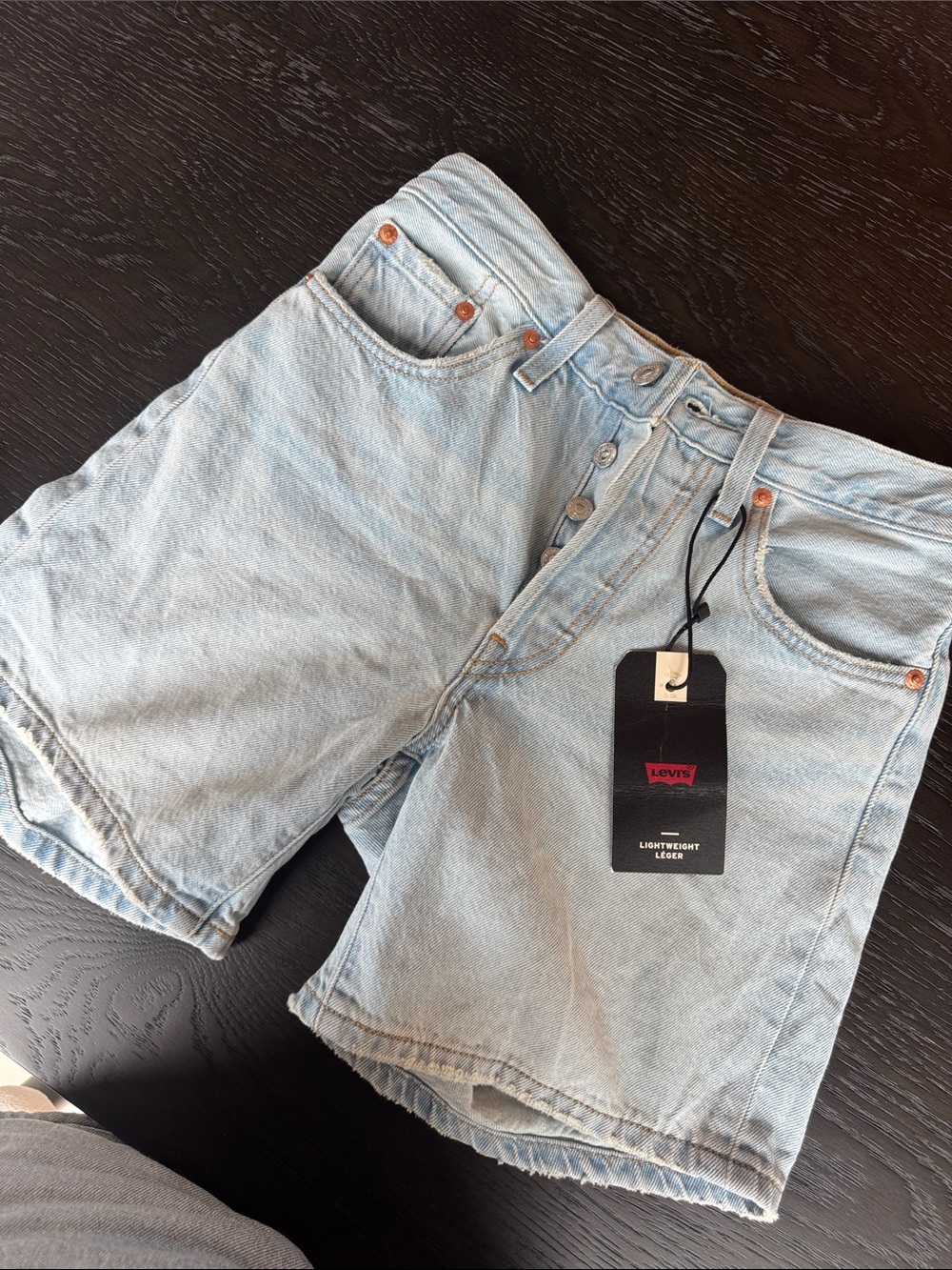 Levi's 501 Light Wash Denim Shorts - Pale Blue